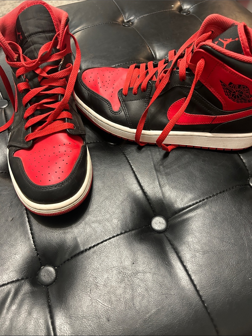 Nike Red and Black High-Top Sneakers